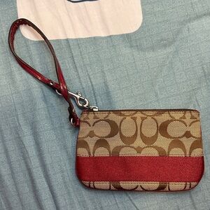 COACH Signature Canvas wristlet